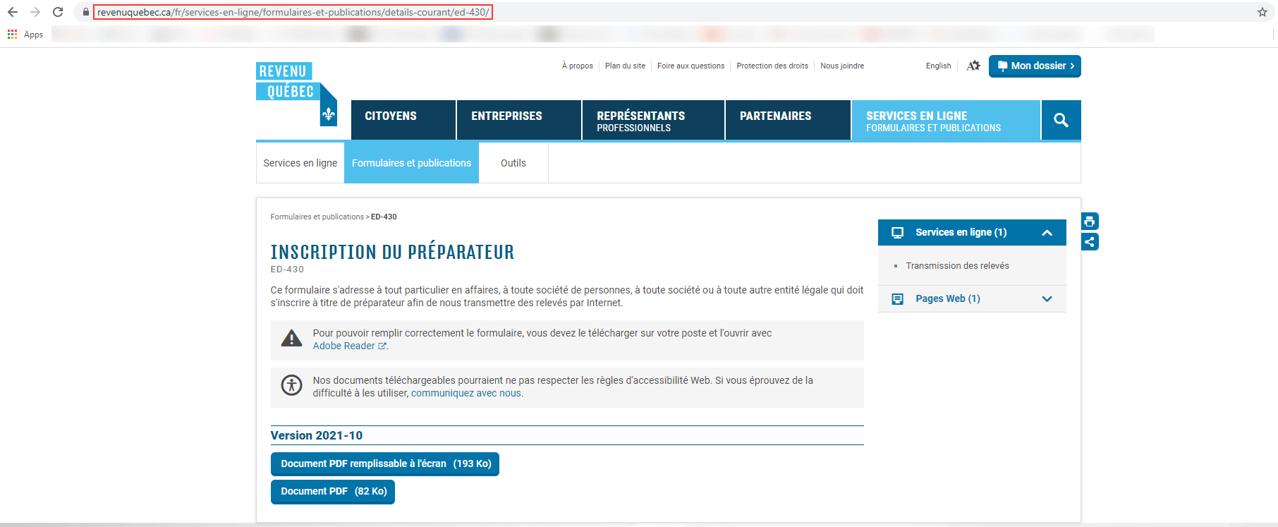 2021 11 30 09 46 38 Revenu Quebec Inscription du preparateur