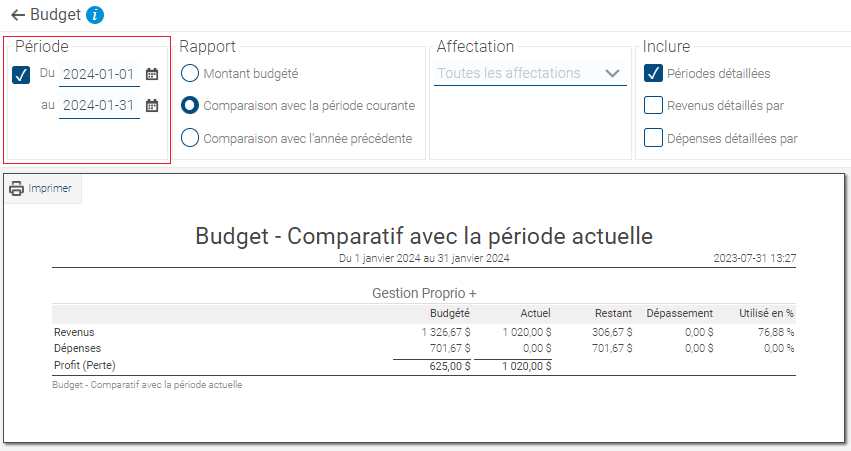 Rapport budget 2
