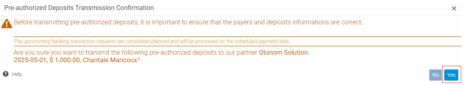 confimation de transmission EN